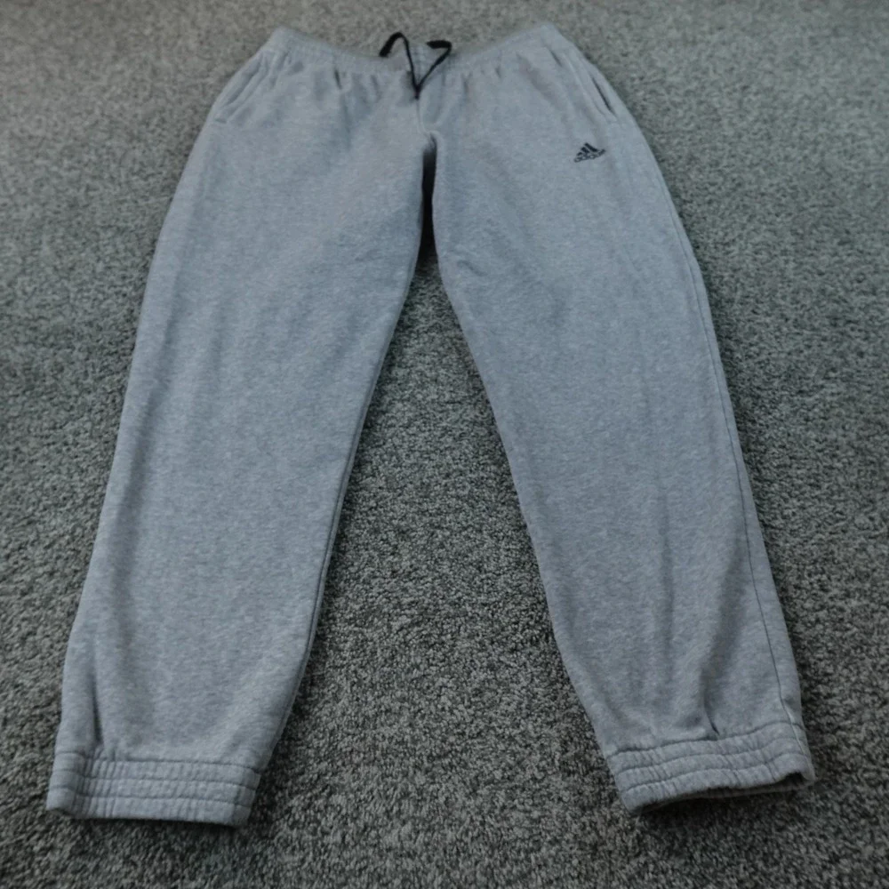 Adidas Sweatpants Mens XL Gray Jogger Athletic Drawstring‎ Pants Gym Workout Run
